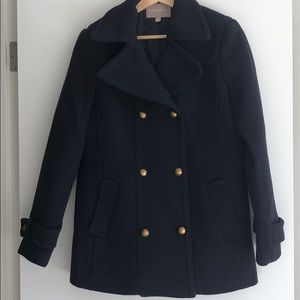 Navy Blue Women’s Wool Pea Coat